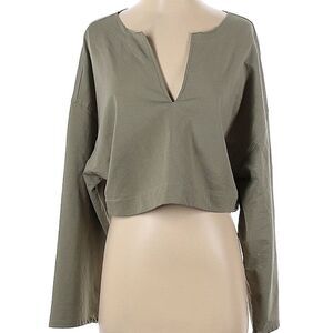 Open Edit Pullover V Neck Crop Top